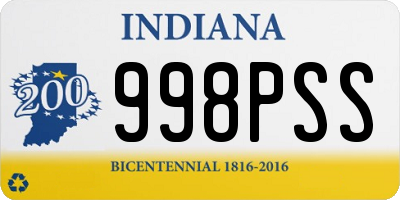 IN license plate 998PSS