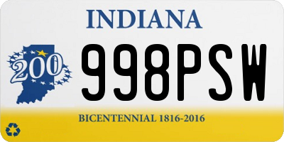 IN license plate 998PSW