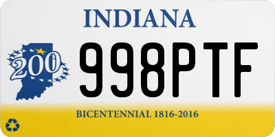 IN license plate 998PTF