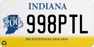 IN license plate 998PTL