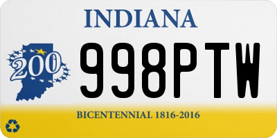 IN license plate 998PTW