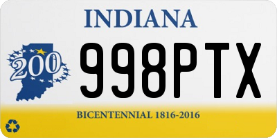 IN license plate 998PTX