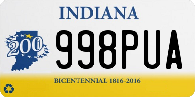 IN license plate 998PUA