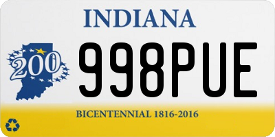 IN license plate 998PUE