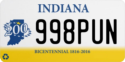 IN license plate 998PUN