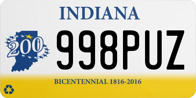 IN license plate 998PUZ