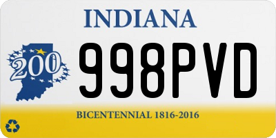 IN license plate 998PVD