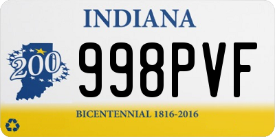 IN license plate 998PVF