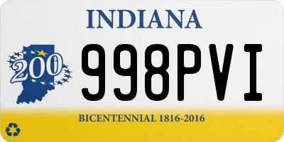 IN license plate 998PVI