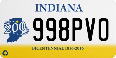 IN license plate 998PVO