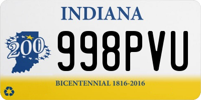 IN license plate 998PVU