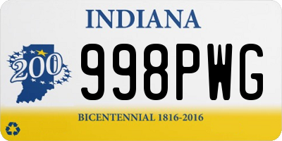 IN license plate 998PWG