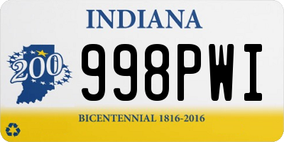 IN license plate 998PWI