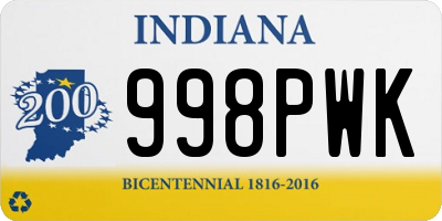 IN license plate 998PWK