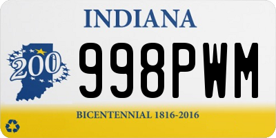 IN license plate 998PWM