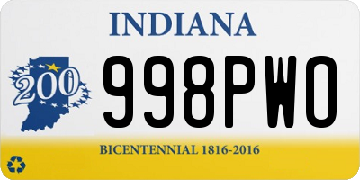 IN license plate 998PWO