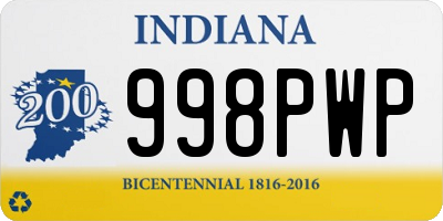 IN license plate 998PWP