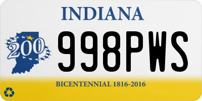 IN license plate 998PWS