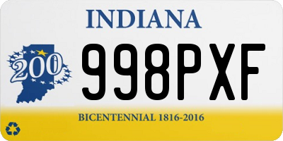 IN license plate 998PXF