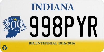 IN license plate 998PYR