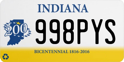 IN license plate 998PYS