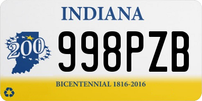 IN license plate 998PZB