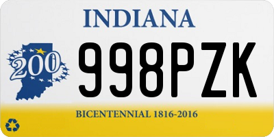 IN license plate 998PZK