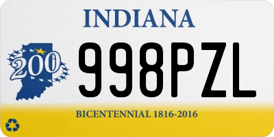 IN license plate 998PZL