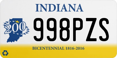 IN license plate 998PZS