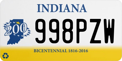 IN license plate 998PZW