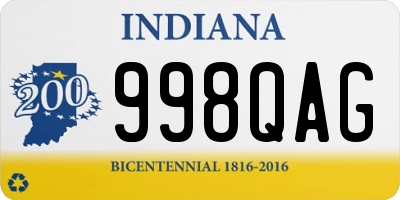 IN license plate 998QAG