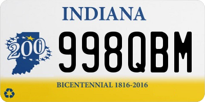 IN license plate 998QBM