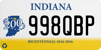 IN license plate 998QBP