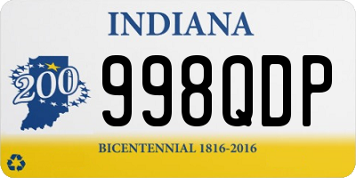 IN license plate 998QDP