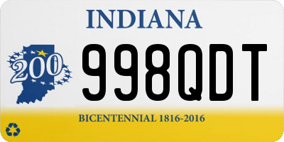 IN license plate 998QDT