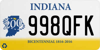 IN license plate 998QFK