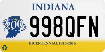 IN license plate 998QFN