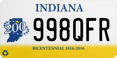 IN license plate 998QFR