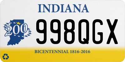 IN license plate 998QGX