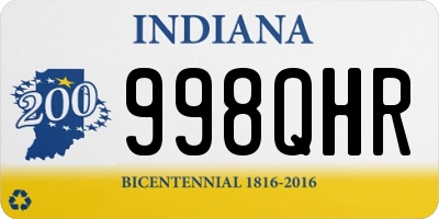 IN license plate 998QHR