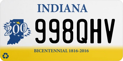 IN license plate 998QHV