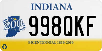 IN license plate 998QKF