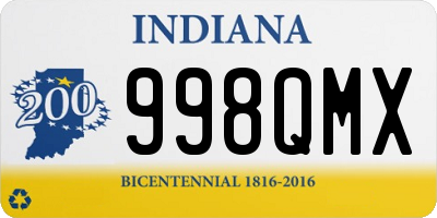 IN license plate 998QMX