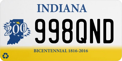 IN license plate 998QND