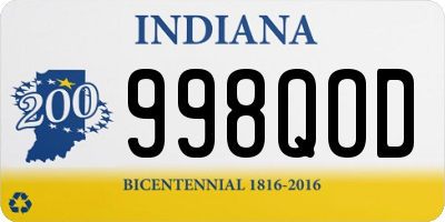 IN license plate 998QOD