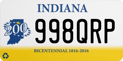 IN license plate 998QRP