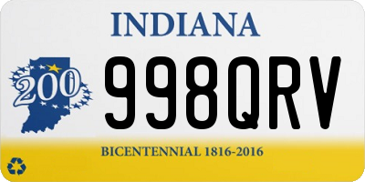 IN license plate 998QRV