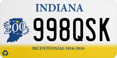 IN license plate 998QSK