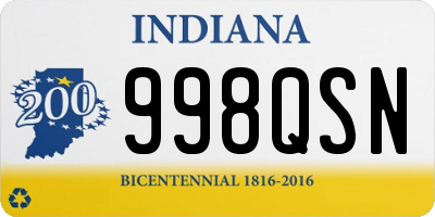 IN license plate 998QSN