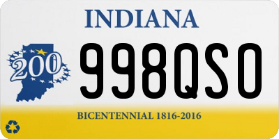 IN license plate 998QSO